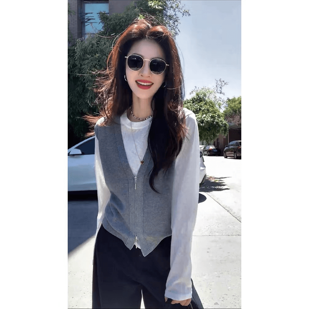 한 부서 2026 화이트 긍정적 인 어깨 긴팔 티셔츠 기본 셔츠 여성 슈퍼 잘 생긴 인사이드 가져 가라. 스택 착용 베스트 맨위 두 조각 이미지 5