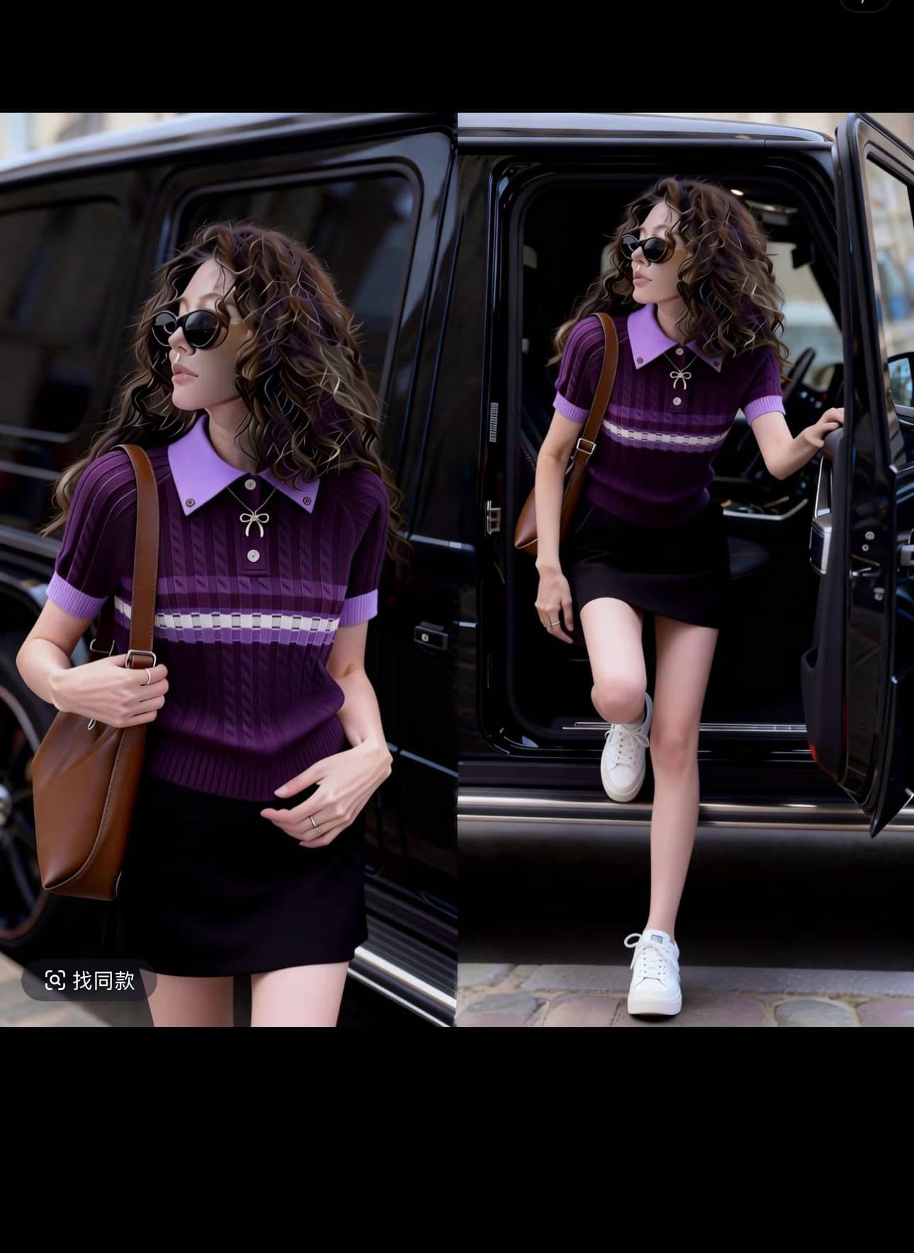 패션 POLO 칼라 디자인 주황색 니트 스웨터 여성 2026 여름 새로운 캐주얼 몸매 가꾸기 반팔 맨위 상세 이미지 6