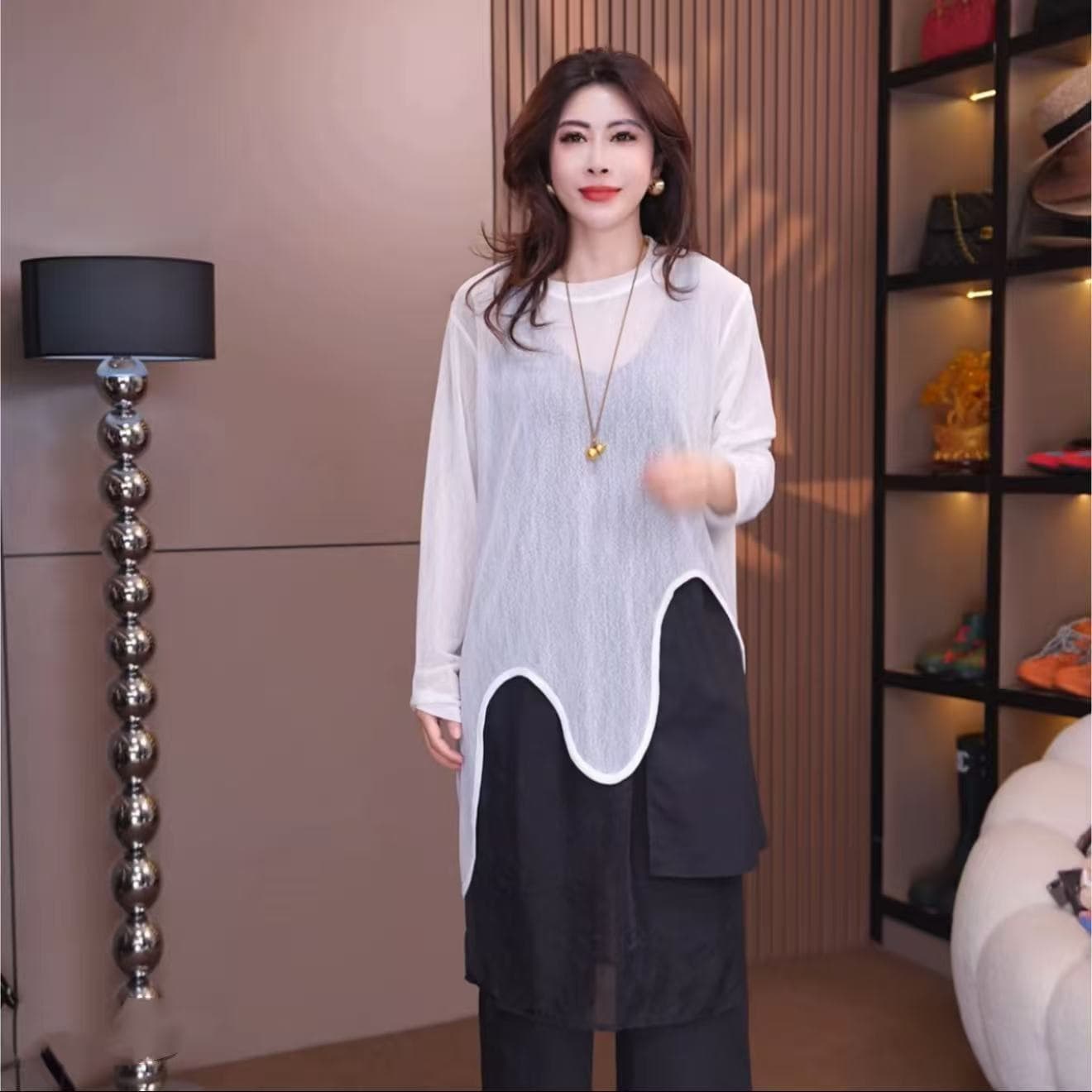 자외선 차단 베스트 한국 스타일 봄 여름 새로운 다용도 패션 불규칙 디자인 센스 쇼트 스타일 외부 가져 가라. 여성 베스트 t 상세 이미지 25
