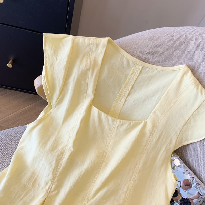 실사 학원 스타일 패션 외국 가스 광장 칼라 달콤함 반팔 셔츠 여성 셔츠 디자인 센스 작은 대중 상세 이미지 15