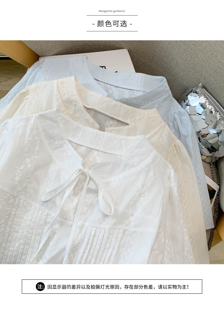 실사 여름 새로운 한국 스타일 외국 가스 패션 다용도 무거운 작업 자카드 자수 반팔 순면 셔츠 여성 셔츠 상세 이미지 4