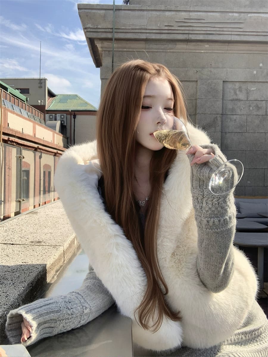 작은 키 한 부서 느긋한 바람 회색 니트 원피스 아이들 가을 겨울 새로운 스웨터 세트 타이트 스커트 투피스 세트 상세 이미지 12