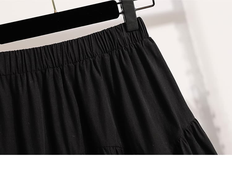 실사 2026 프랑스식 디자인 센스 프릴 꽃밭 밴딩 하이웨이스트 한 마디 루즈핏 큰 진자 플래시 치마 상세 이미지 26