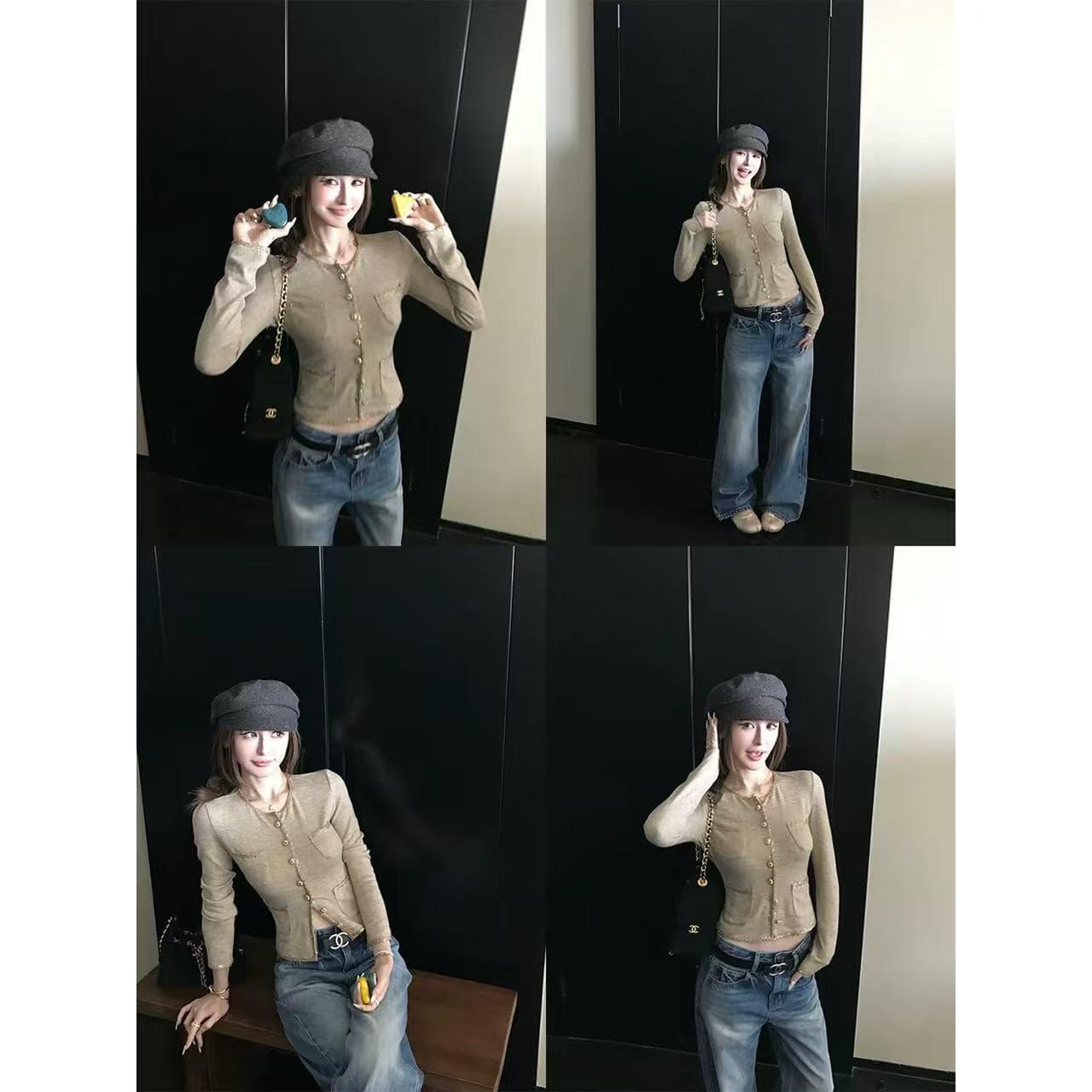 skk store paris 높음 세트 패션 위크 260g 레트로 천 골드 샤오시엔 재킷 절묘한 분장 ~ 중 느슨함 상세 이미지 5