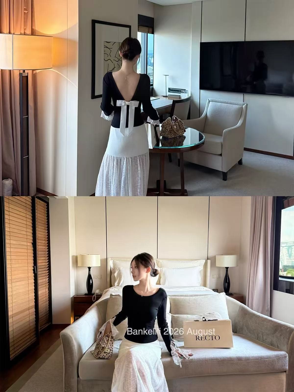 밤나무 코코아 bankelili 낭만주의 치수 프랑스식 모달 작은 대중 디자인 센스 나비 스트랩 맨위 상세 이미지 7