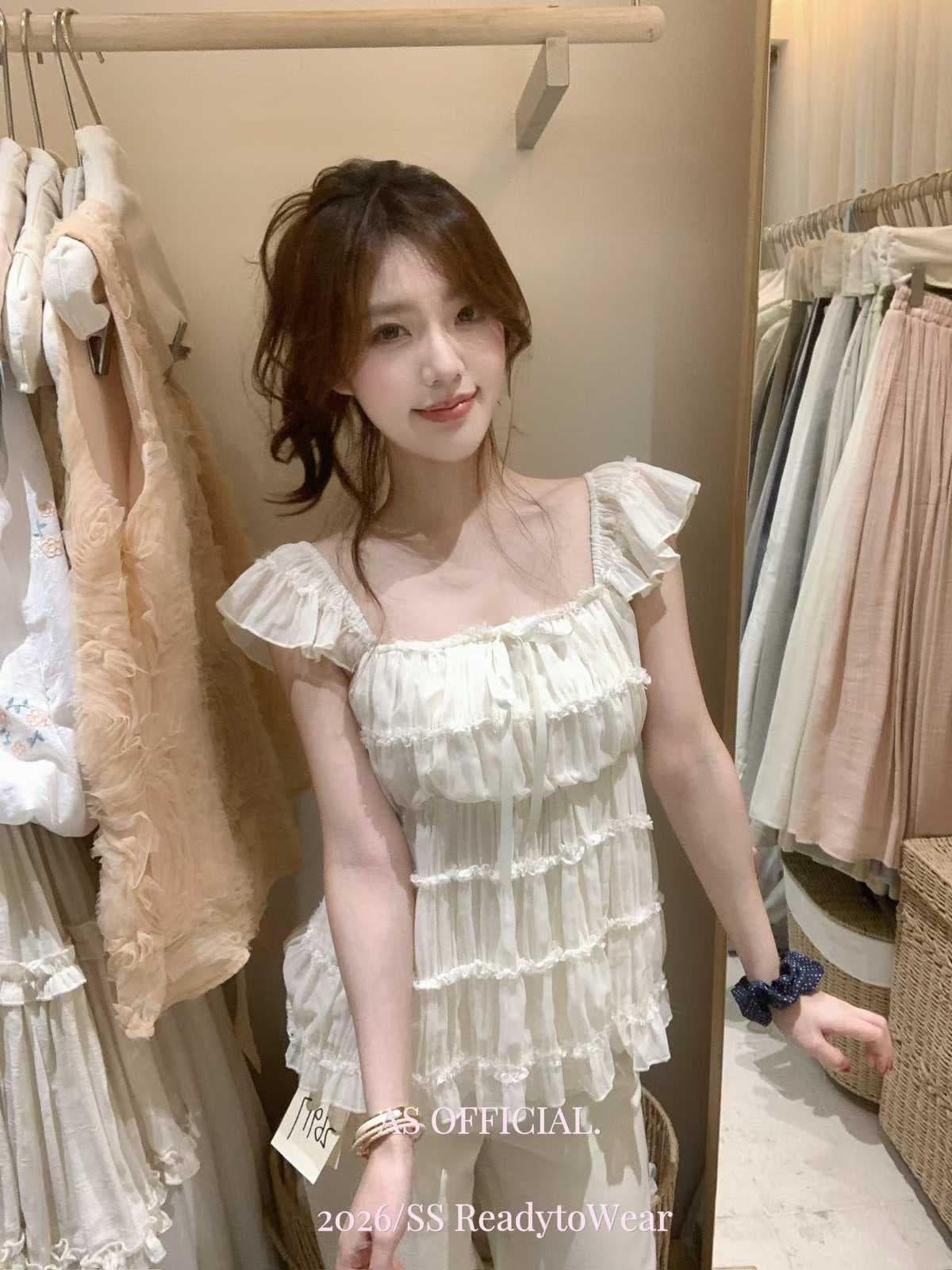 프랑스식 Feifei 소매 레이스 여성 셔츠 여름 부드러운 바람 작은 셔츠 Chic 디자인 센스 셔츠 루즈핏 슬림해 보이는 맨위 이미지 3