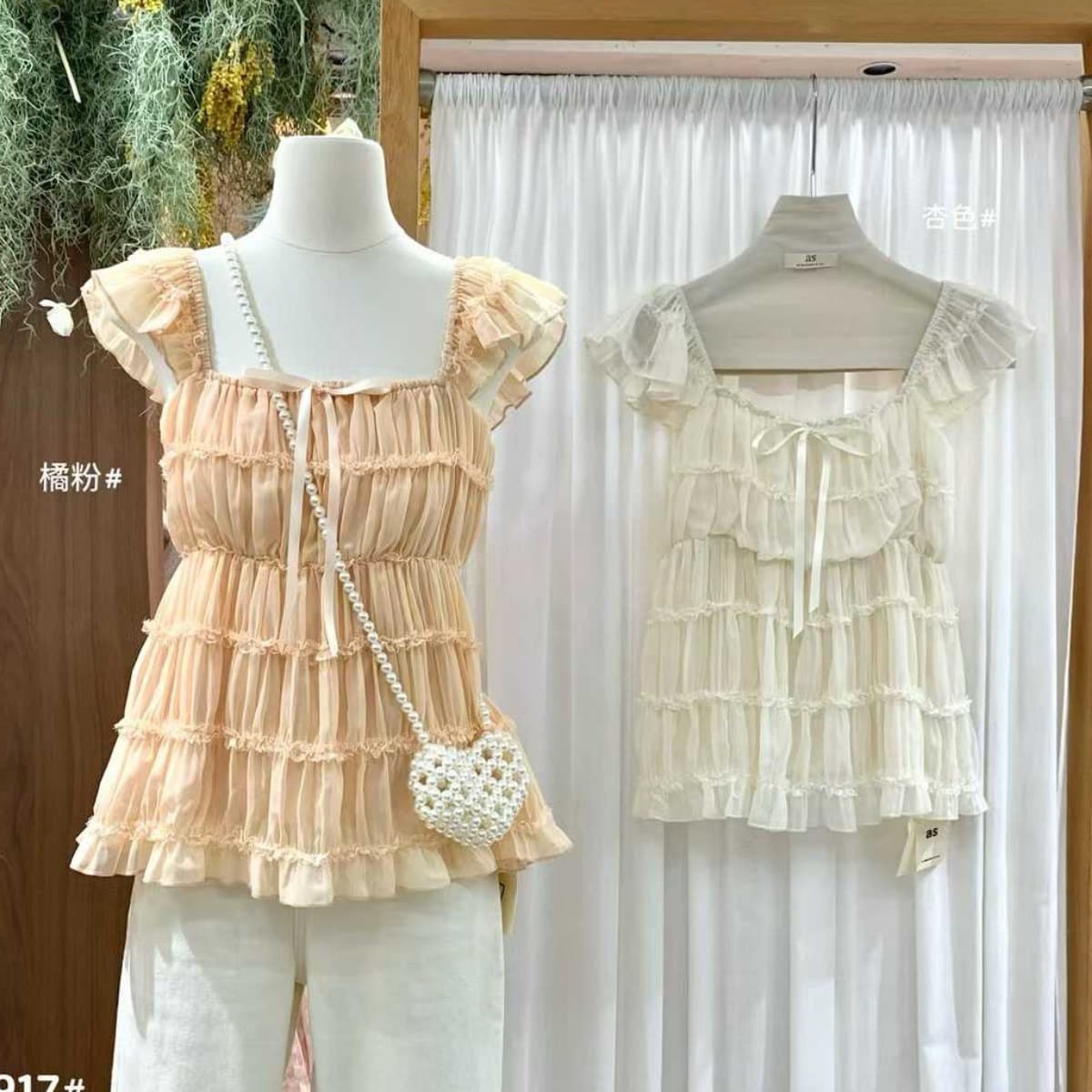 프랑스식 Feifei 소매 레이스 여성 셔츠 여름 부드러운 바람 작은 셔츠 Chic 디자인 센스 셔츠 루즈핏 슬림해 보이는 맨위 이미지 2
