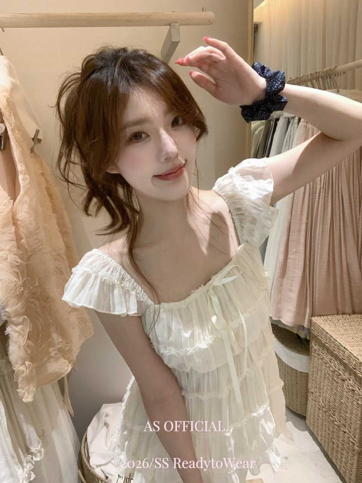 프랑스식 Feifei 소매 레이스 여성 셔츠 여름 부드러운 바람 작은 셔츠 Chic 디자인 센스 셔츠 루즈핏 슬림해 보이는 맨위 상세 이미지 6