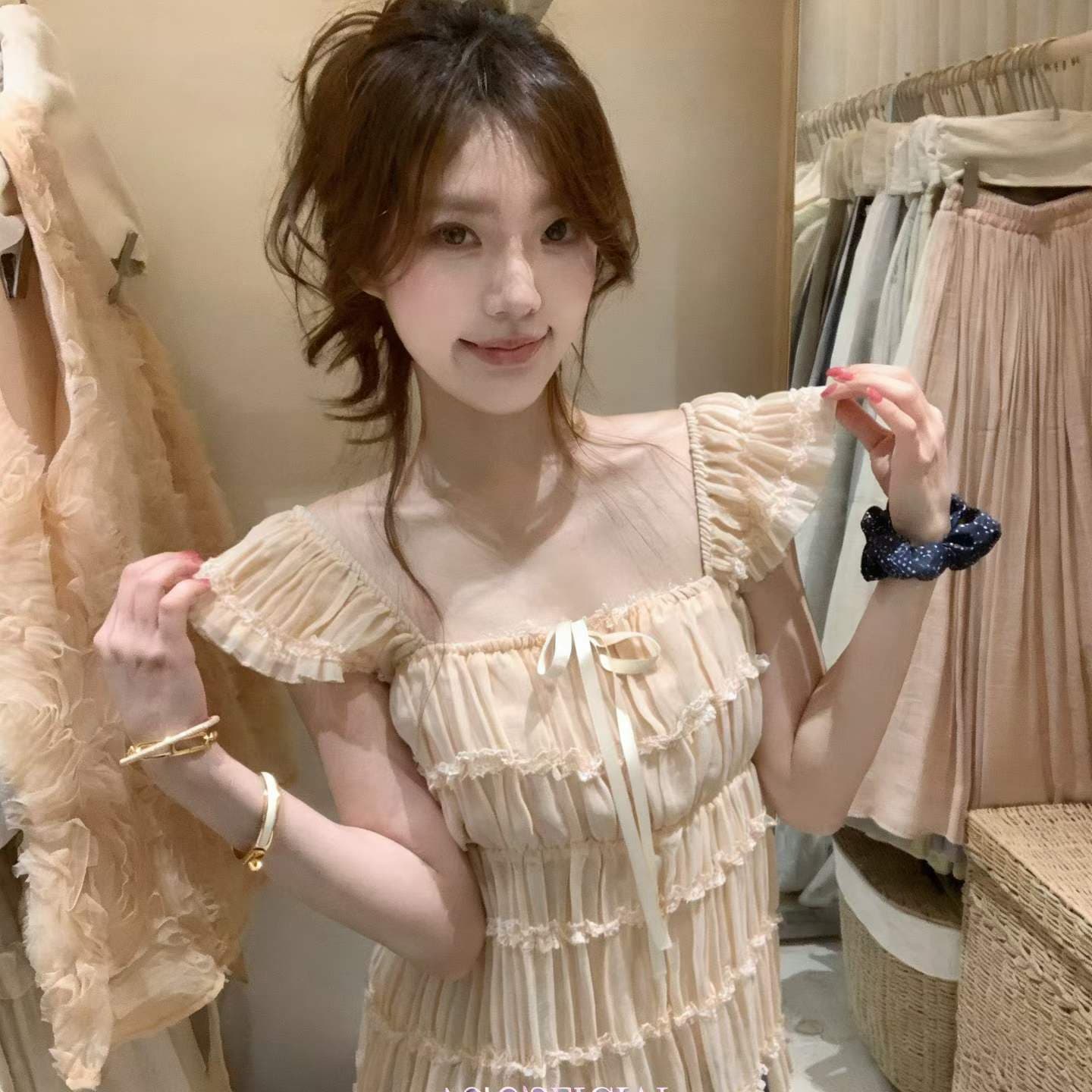 프랑스식 Feifei 소매 레이스 여성 셔츠 여름 부드러운 바람 작은 셔츠 Chic 디자인 센스 셔츠 루즈핏 슬림해 보이는 맨위 상세 이미지 15