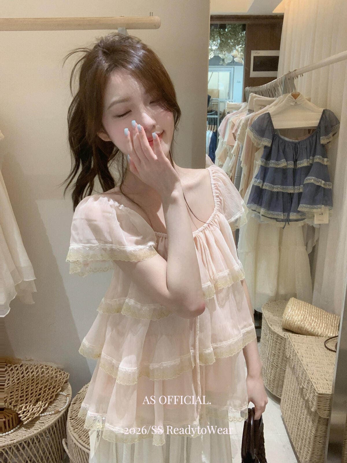 한 부서 레이스 레이스 패치워크 프릴 여성 셔츠 여름 새로운 루즈핏 슬림해 보이는 연령 감소 보트넥 맨위 트렌디 상세 이미지 6
