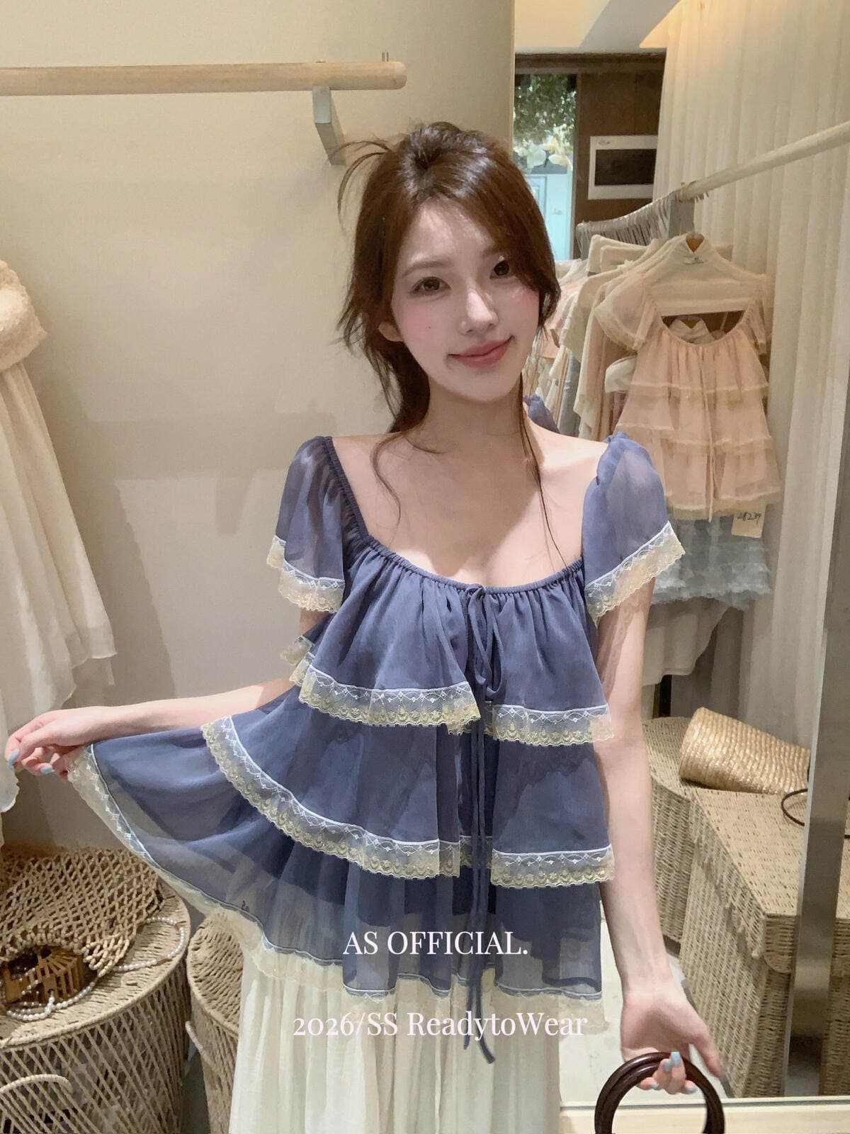 한 부서 레이스 레이스 패치워크 프릴 여성 셔츠 여름 새로운 루즈핏 슬림해 보이는 연령 감소 보트넥 맨위 트렌디 상세 이미지 11