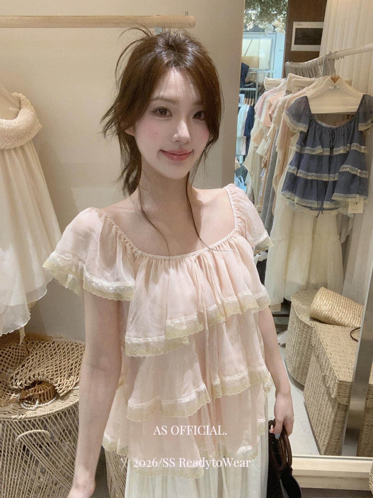 한 부서 레이스 레이스 패치워크 프릴 여성 셔츠 여름 새로운 루즈핏 슬림해 보이는 연령 감소 보트넥 맨위 트렌디 상세 이미지 21