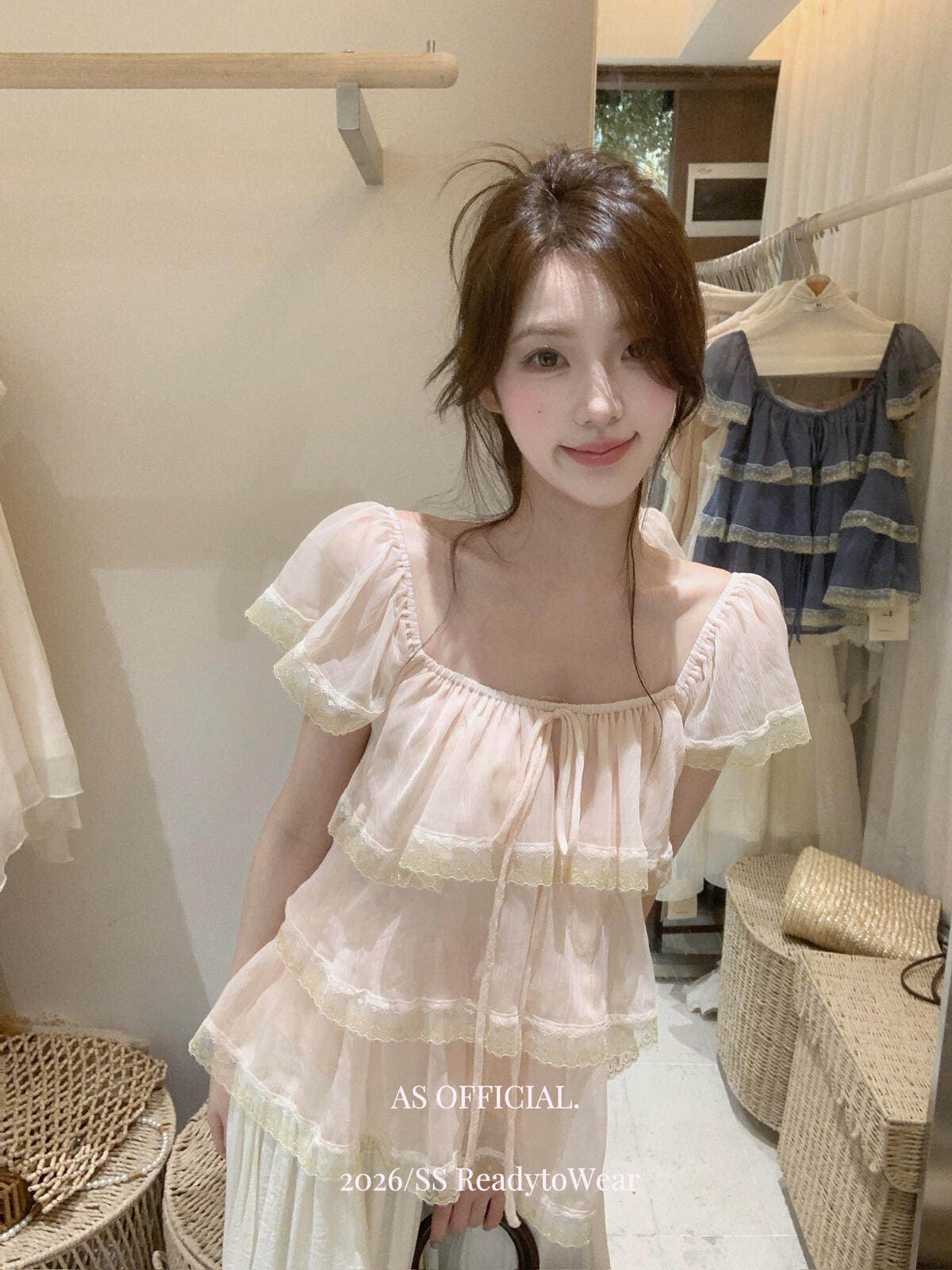 한 부서 레이스 레이스 패치워크 프릴 여성 셔츠 여름 새로운 루즈핏 슬림해 보이는 연령 감소 보트넥 맨위 트렌디 상세 이미지 25