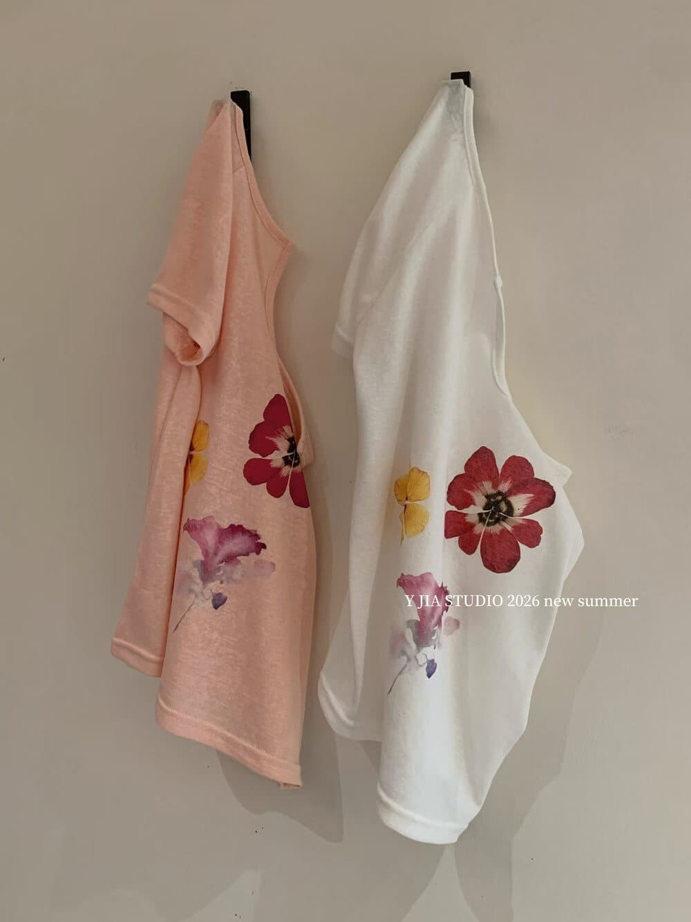 색상 꽃 V넥 눈꽃 면 반팔 티셔츠 여성 여름 섹션 풀오버 미니멀리즘 캐주얼 다용도 연령 감소 맨위 2026 상세 이미지 7