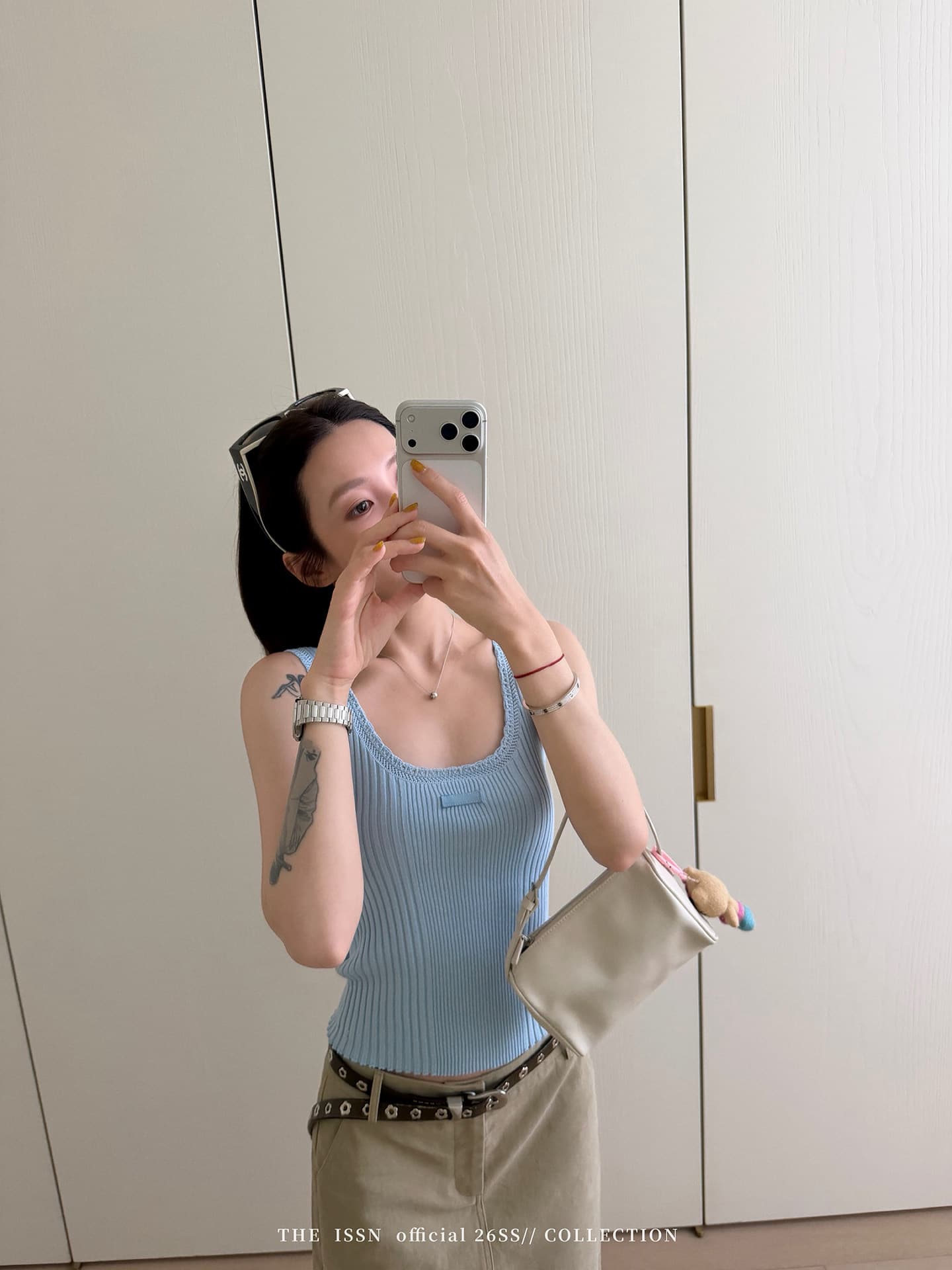 파란색 레이스 레이스 슬립 단어 조끼 여성 외출용 여름 2026 새로운 핫걸 몸매 가꾸기 민소매 짧은 맨위 상세 이미지 11
