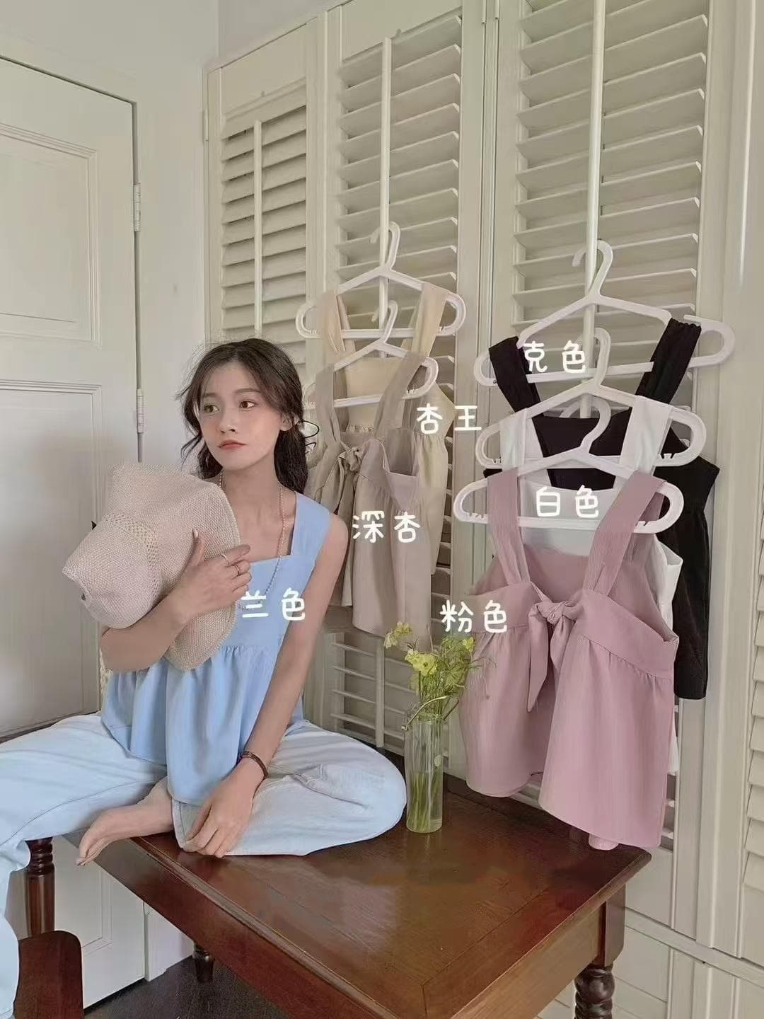 다용도 낭만주의 나비 넥타이 조끼 여성 26 년 여름 미니멀리즘 단색 캐주얼 루즈핏 플리츠 민소매 맨위 상세 이미지 9