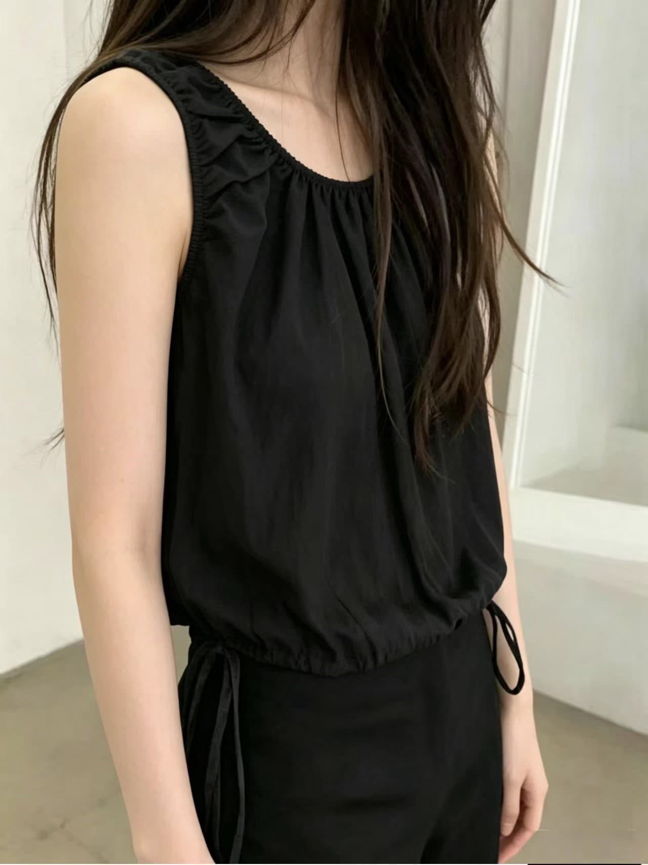 프랑스식 레트로 체크무늬 여성 셔츠 한국 chic 여름 새로운 달콤함 품격 허리 펌프 로프 슬림해 보이는 민소매 셔츠 상세 이미지 6