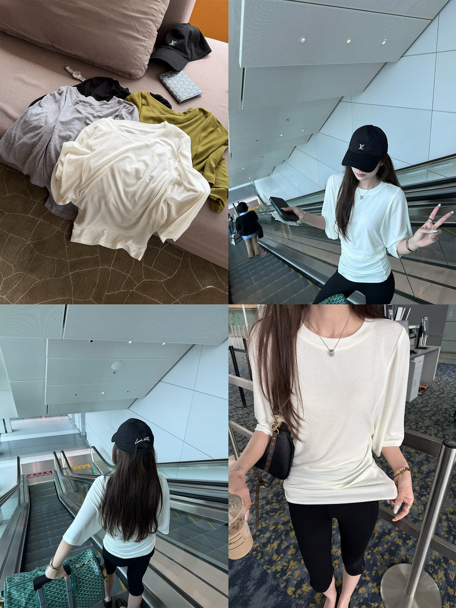 감기 흰색 피부 t& 가져 오기 주간 실크 모방 양모 빛 사람들 분위기 루즈핏 커프스 폐회 자매 센스 티셔츠 여름 상세 이미지 1