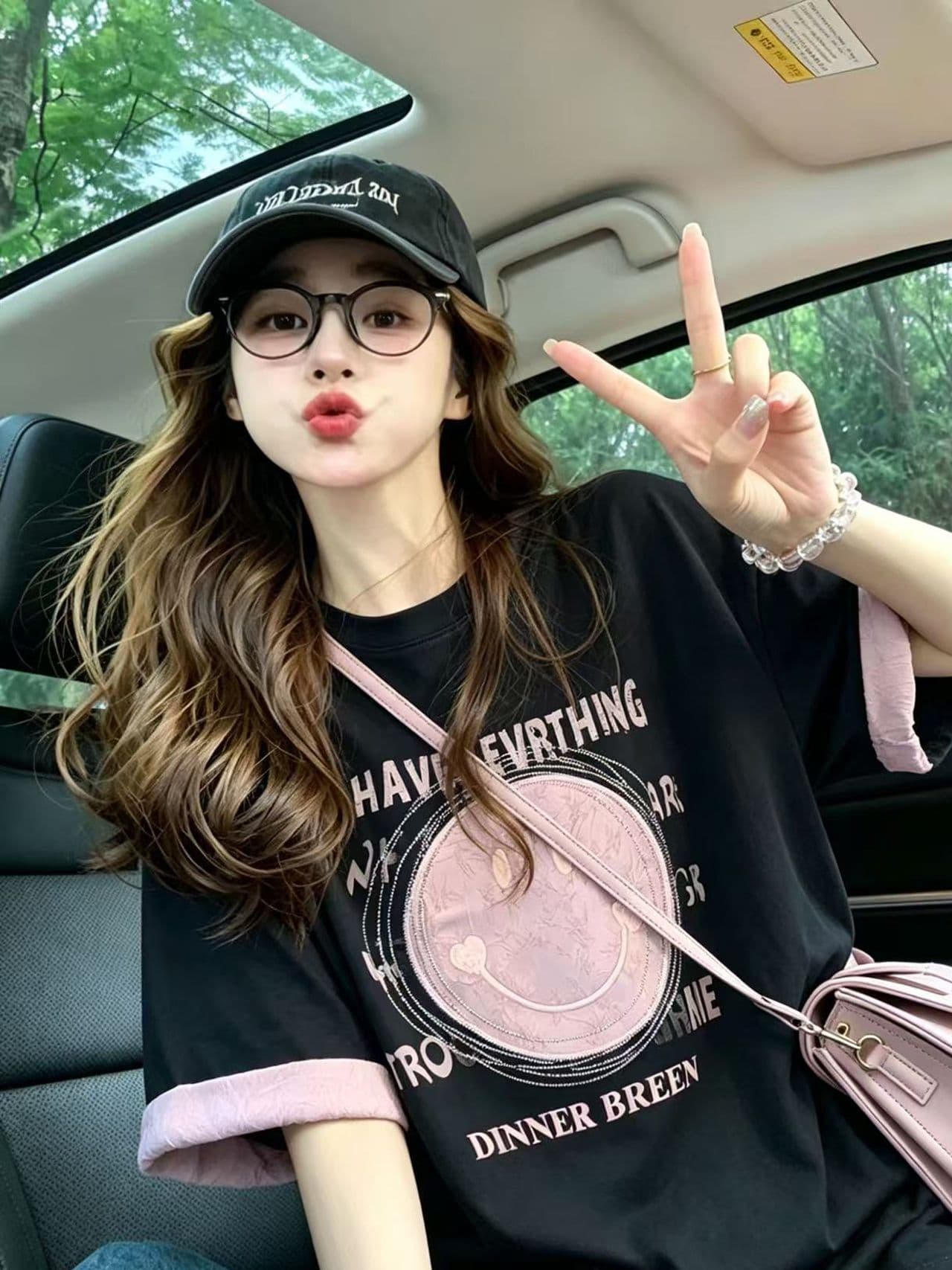실사 2026 여름 220 그램 조수 브랜드 면 빅 사이즈 자카드 패치 프린트 자수 핫픽스 반팔 여성 상세 이미지 11