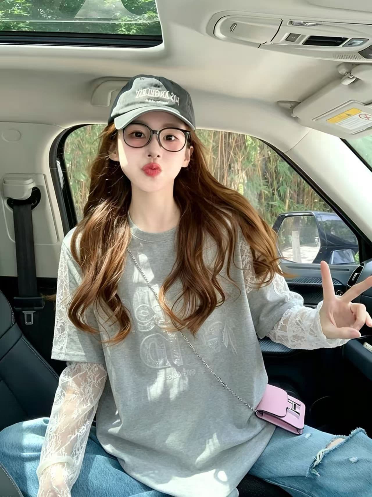 여름 40 더블 실 순면 210 그램 자수 스팽글 빅 사이즈 망사 반팔 티셔츠 여성 상세 이미지 7