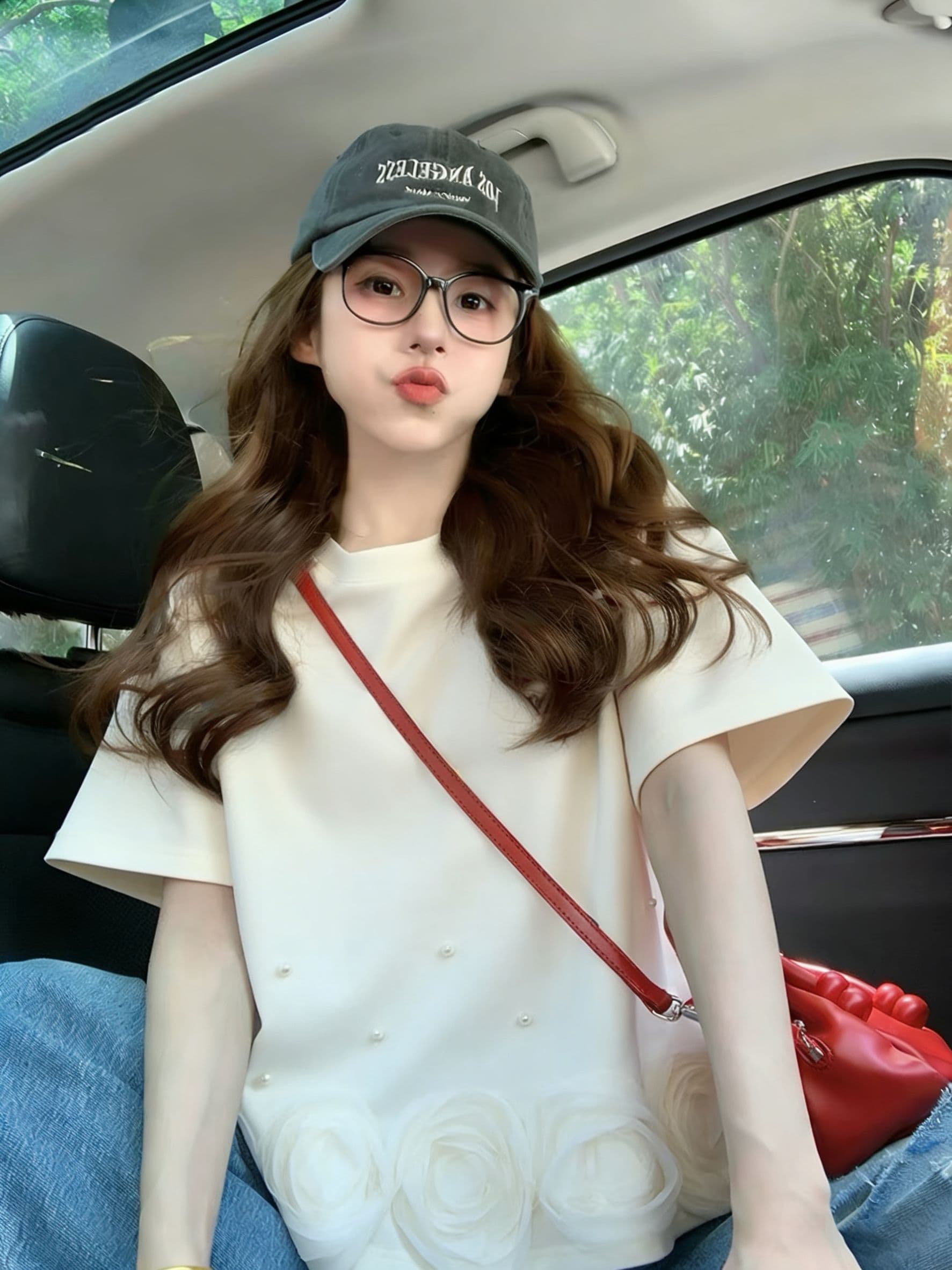 실사 2026 여름 원본 품질 빅 사이즈 디자인 센스 작은 대중 비즈 박기 망사 패치워크 반팔 티셔츠 여성 상세 이미지 3