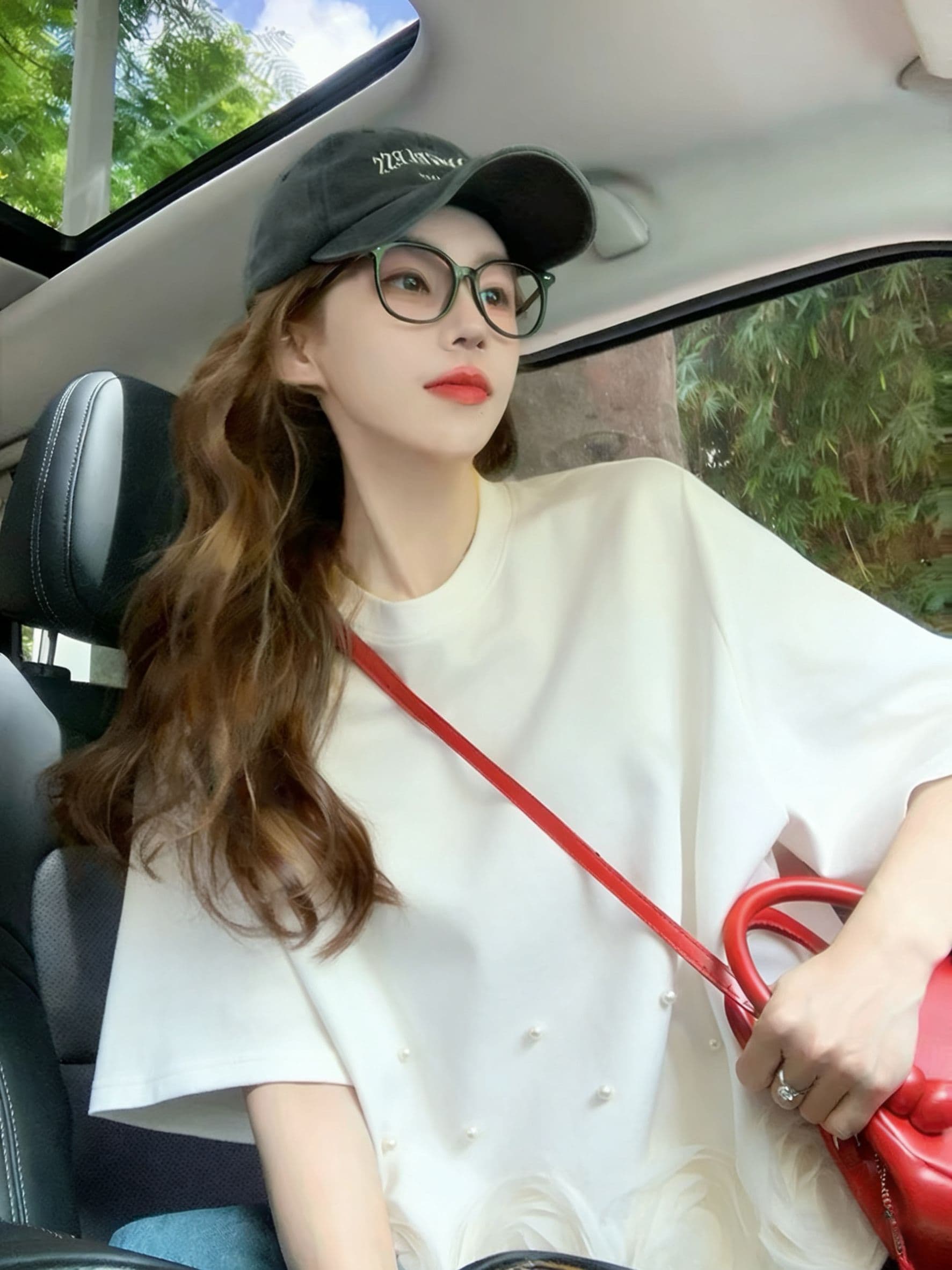 실사 2026 여름 원본 품질 빅 사이즈 디자인 센스 작은 대중 비즈 박기 망사 패치워크 반팔 티셔츠 여성 상세 이미지 4