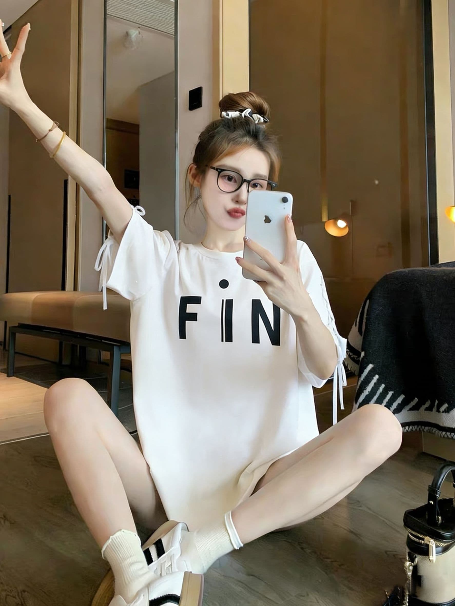 실사 2026 여름 모방 면 200그램 빅 사이즈 300 근 폭발 스트랩 맨위 루즈핏 반팔 티셔츠 여성 상세 이미지 16