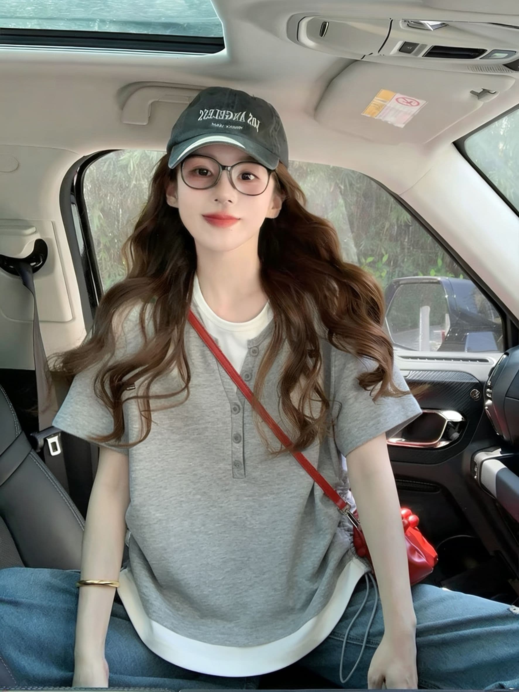 실사 2026 여름 270 그램 40 1 1 디자인 작은 대중 페이크 레이어드 몸매 가꾸기 펌프 로프 반팔 티셔츠 여성 상세 이미지 5