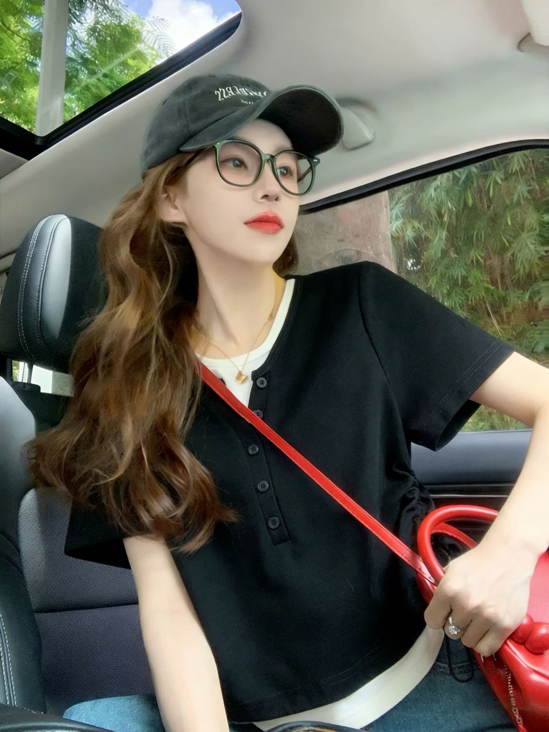 실사 2026 여름 270 그램 40 1 1 디자인 작은 대중 페이크 레이어드 몸매 가꾸기 펌프 로프 반팔 티셔츠 여성 상세 이미지 8
