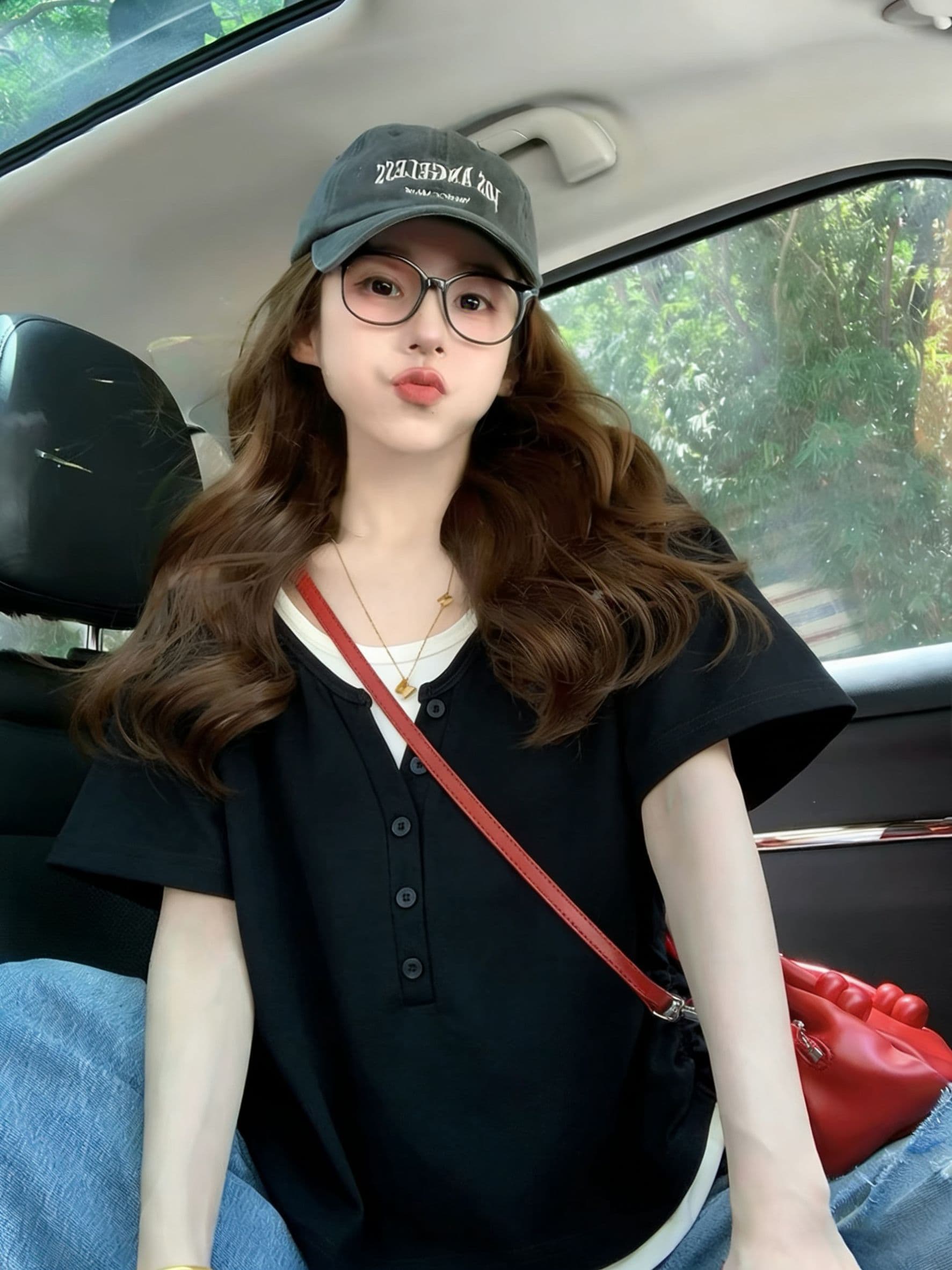 실사 2026 여름 270 그램 40 1 1 디자인 작은 대중 페이크 레이어드 몸매 가꾸기 펌프 로프 반팔 티셔츠 여성 상세 이미지 9