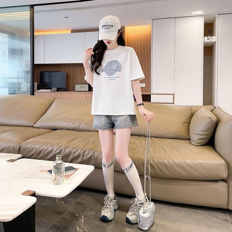 실사 2026 여름 50 면 50 폴리 에스터 남자 바 면 만화 빅 사이즈 반팔 티셔츠 여성 상세 이미지 10