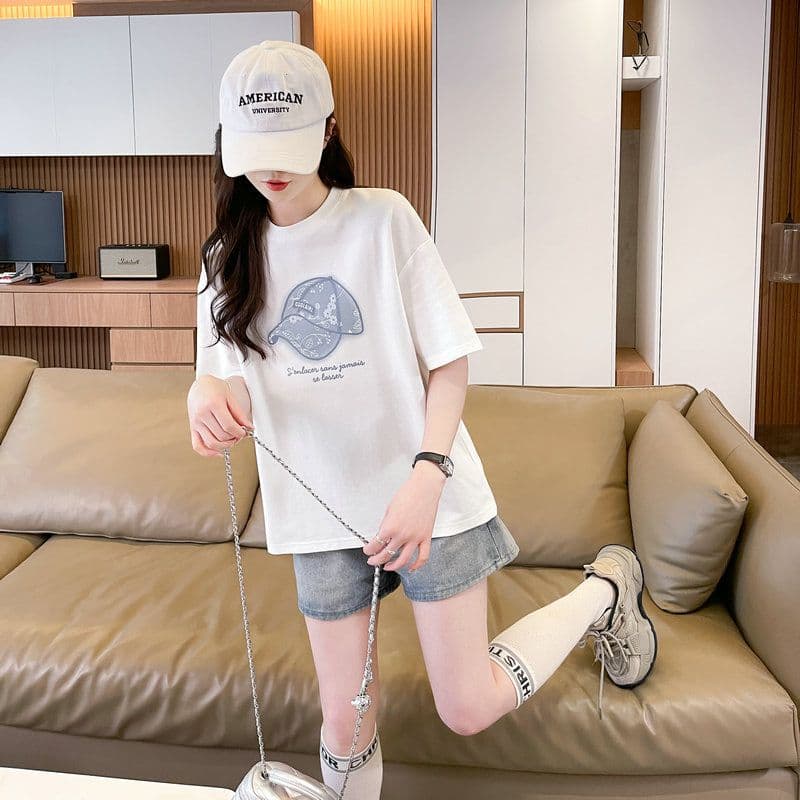 실사 2026 여름 50 면 50 폴리 에스터 남자 바 면 만화 빅 사이즈 반팔 티셔츠 여성 상세 이미지 11