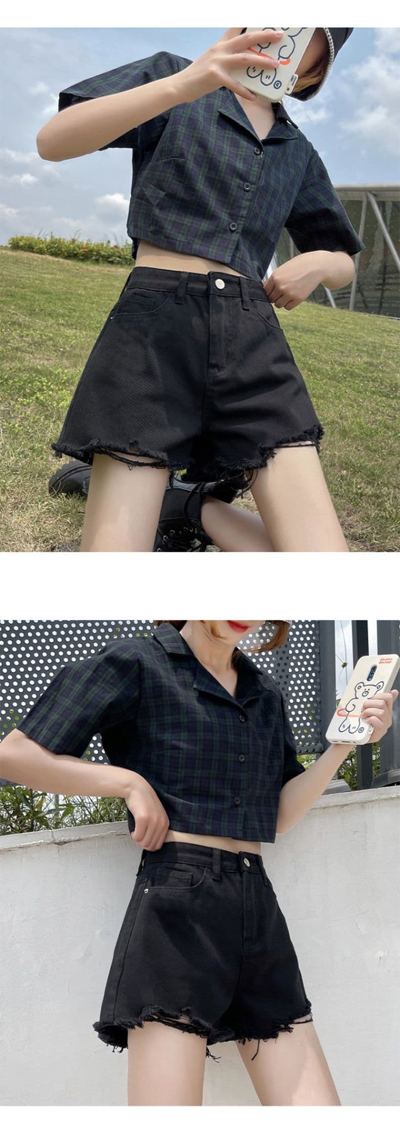 2026 여름 새로운 한국 스타일 거친 가장자리 데님 반바지 여성 의류 다용도 루즈핏 얇은 스타일 넓은 다리 슬림해 보이는 한 마디 핫 바지 상세 이미지 6