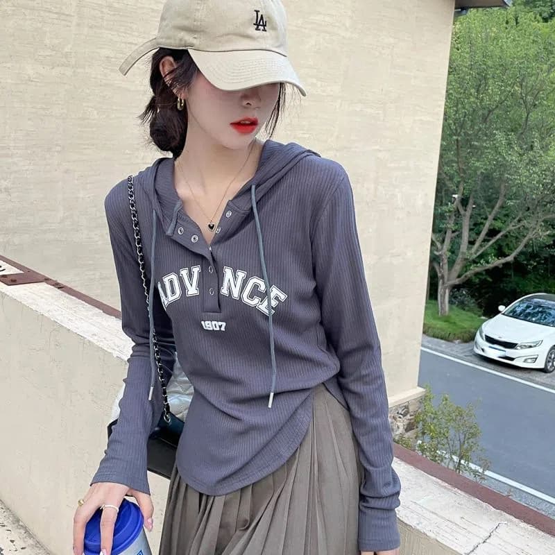 흔들어서 소리 품질 금액 빅 사이즈 여성 의류 가을 새로운 티셔츠 여성 표지 고기 몸매 가꾸기 슬림해 보이는 쇼트 스타일 긴팔 여성 ins 상세 이미지 2