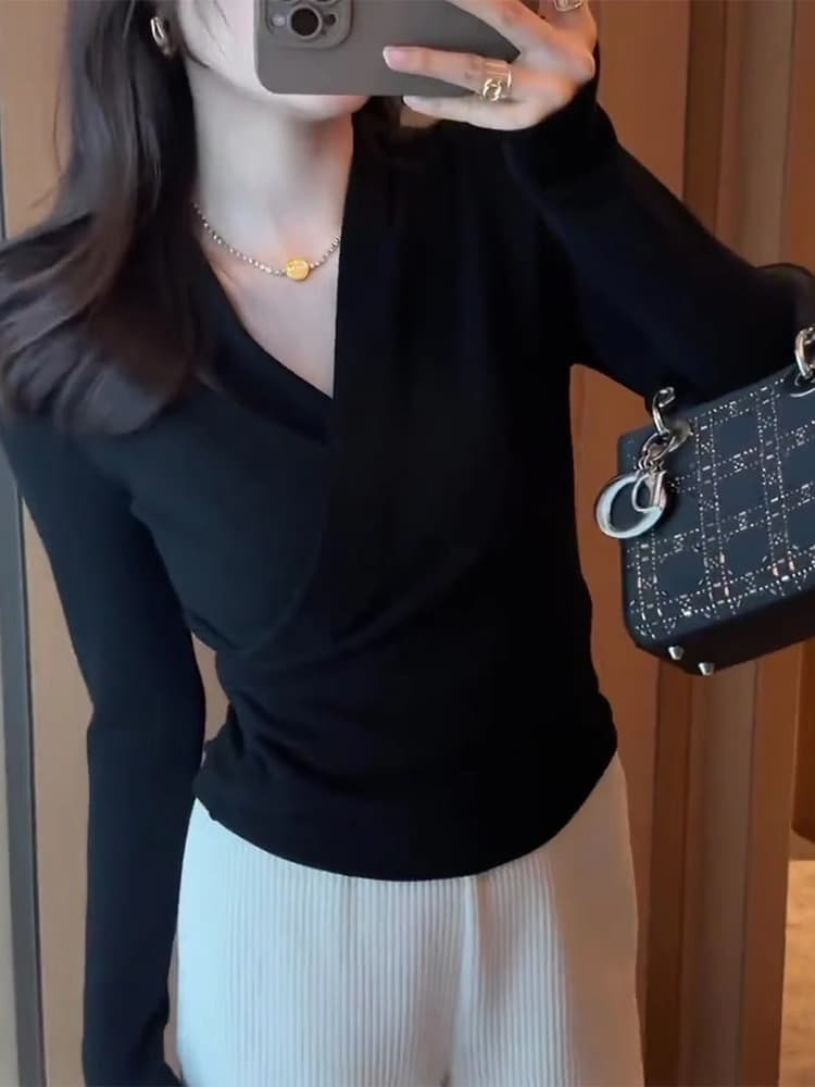 가을 의상 40 92 면 8 암모니아 Lun 210 그램 흔들어서 톤 품질 몸매 가꾸기 인사이드 가져 가라. 기본 셔츠 티셔츠 여성 빅 사이즈 m-4xl 이미지 2