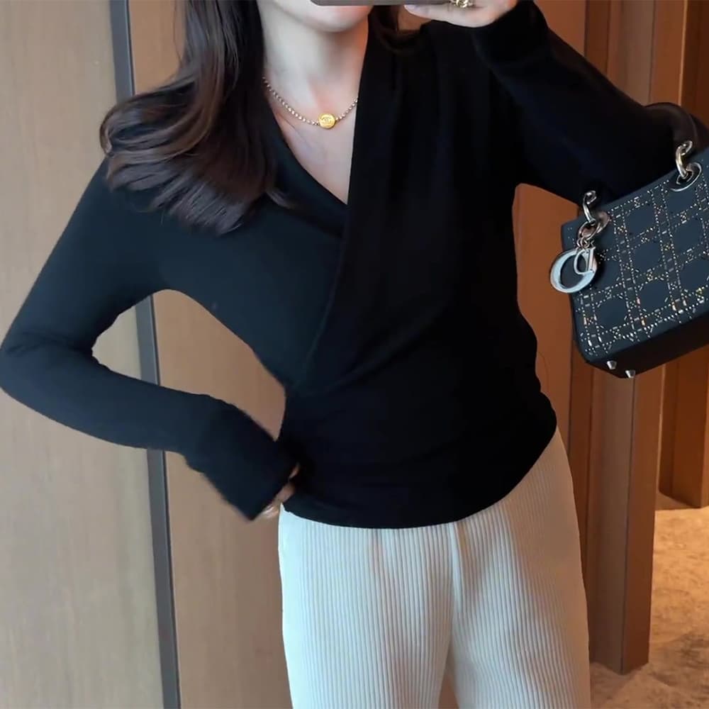 가을 의상 40 92 면 8 암모니아 Lun 210 그램 흔들어서 톤 품질 몸매 가꾸기 인사이드 가져 가라. 기본 셔츠 티셔츠 여성 빅 사이즈 m-4xl 상세 이미지 2