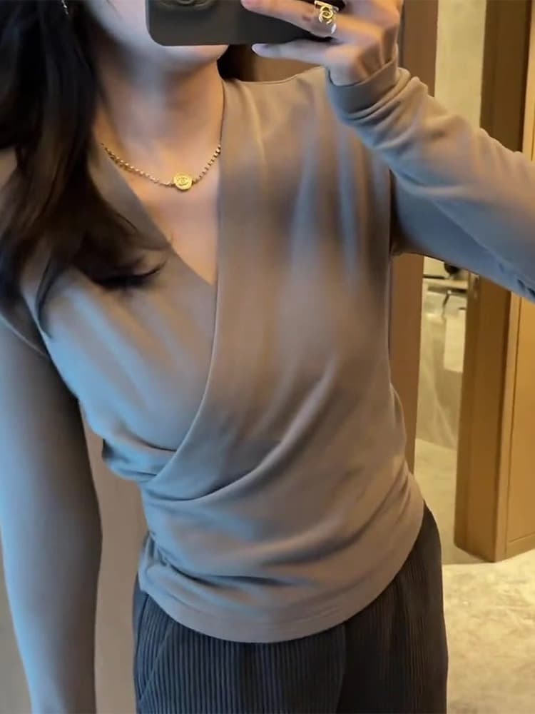 가을 의상 40 92 면 8 암모니아 Lun 210 그램 흔들어서 톤 품질 몸매 가꾸기 인사이드 가져 가라. 기본 셔츠 티셔츠 여성 빅 사이즈 m-4xl 상세 이미지 7