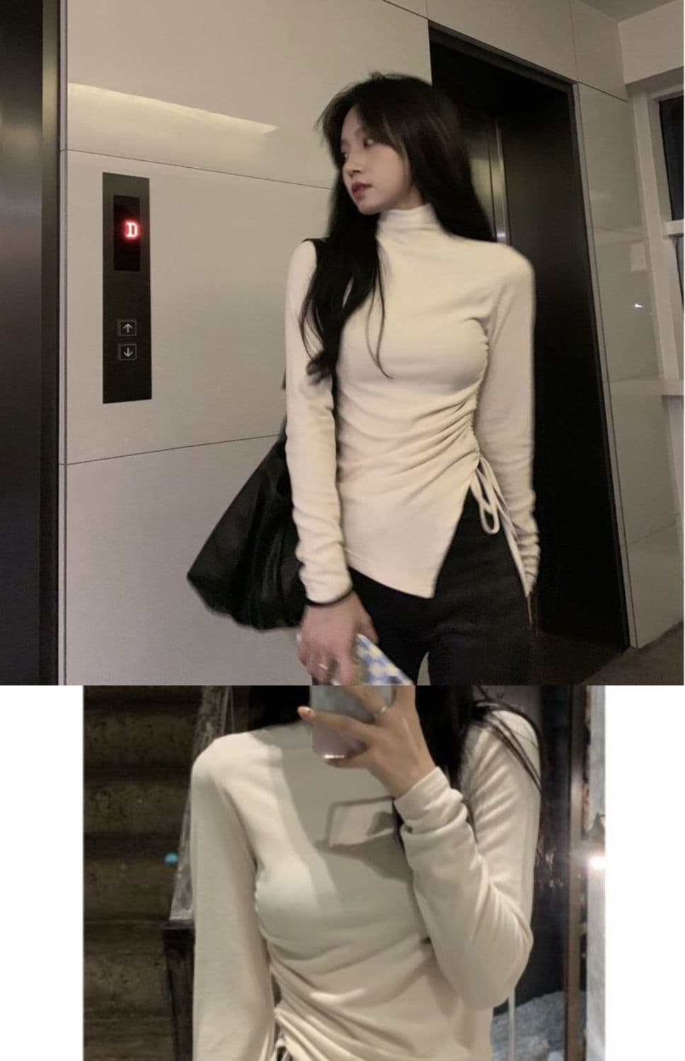 마이크로 지방 mm 양면 털이 있고 두꺼운 터틀넥 기본 셔츠 티셔츠 여성 디자인 센스 작은 대중 가을 겨울철 보온 맨위 ins 상세 이미지 8