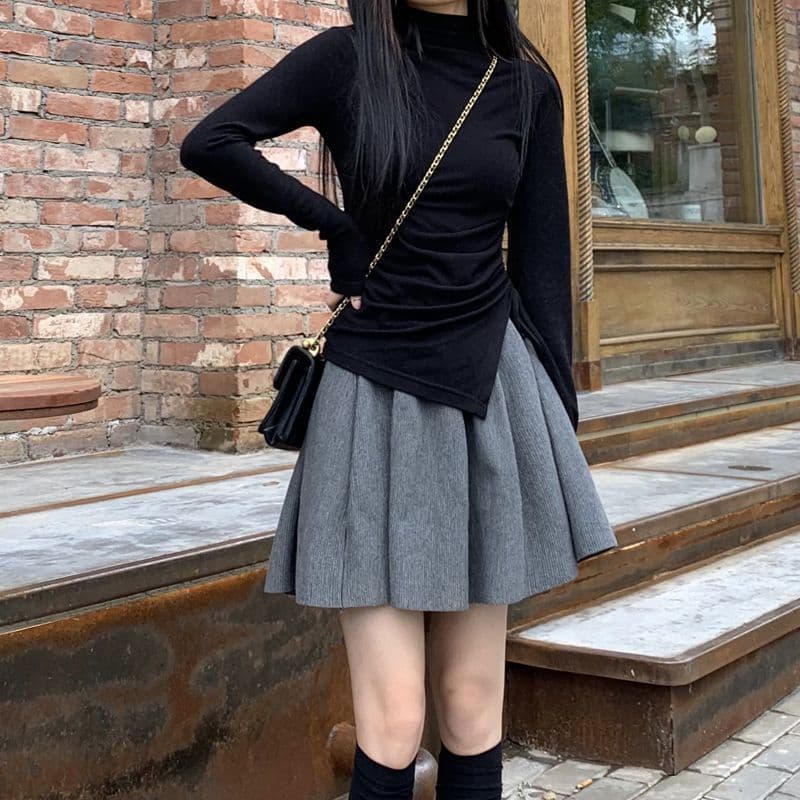 마이크로 지방 mm 양면 털이 있고 두꺼운 터틀넥 기본 셔츠 티셔츠 여성 디자인 센스 작은 대중 가을 겨울철 보온 맨위 ins 상세 이미지 15