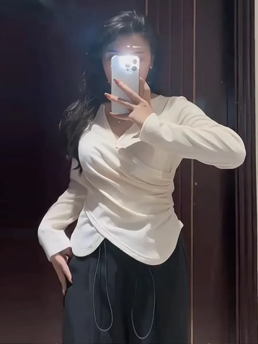40 92 면 8 암모니아 Lun 흔들어서 톤 품질 긴팔 티셔츠 핫걸 맨위 빅 사이즈 여성 의류 m-4xl 이미지 2