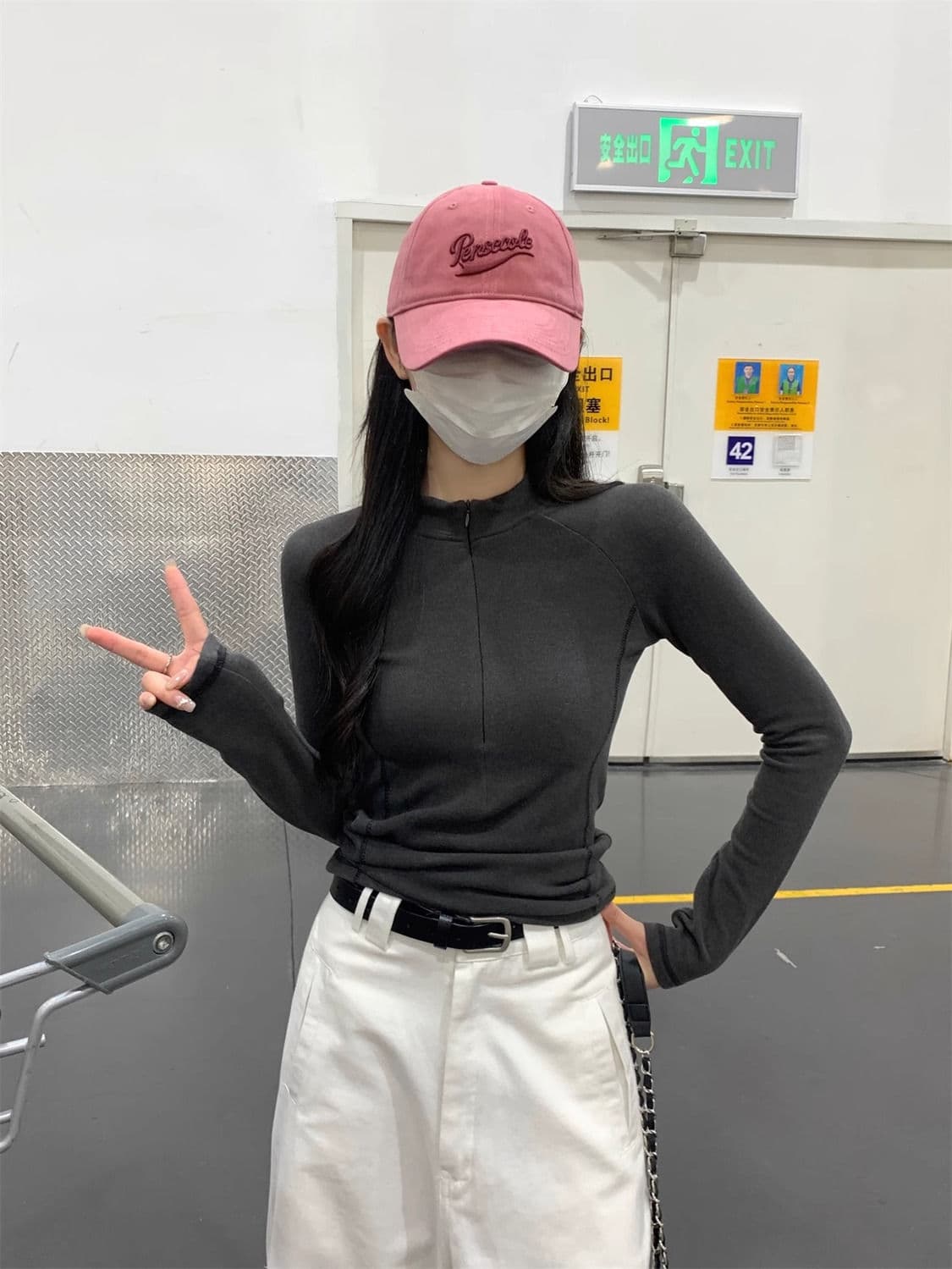 De 플러시 티셔츠 반하이넥 지퍼 맨위 디자인 센스 생선뼈 긴팔 인사이드 가져 가라. 핫걸 기본 셔츠 빅 사이즈 m-4xl 상세 이미지 11