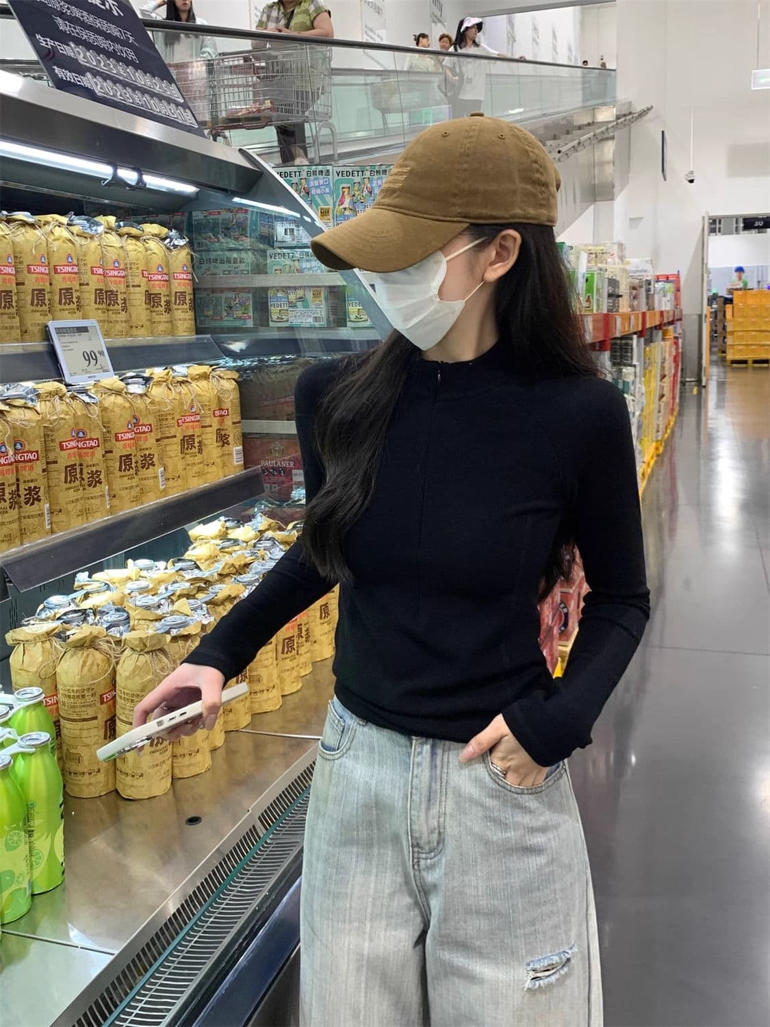 De 플러시 티셔츠 반하이넥 지퍼 맨위 디자인 센스 생선뼈 긴팔 인사이드 가져 가라. 핫걸 기본 셔츠 빅 사이즈 m-4xl 상세 이미지 24