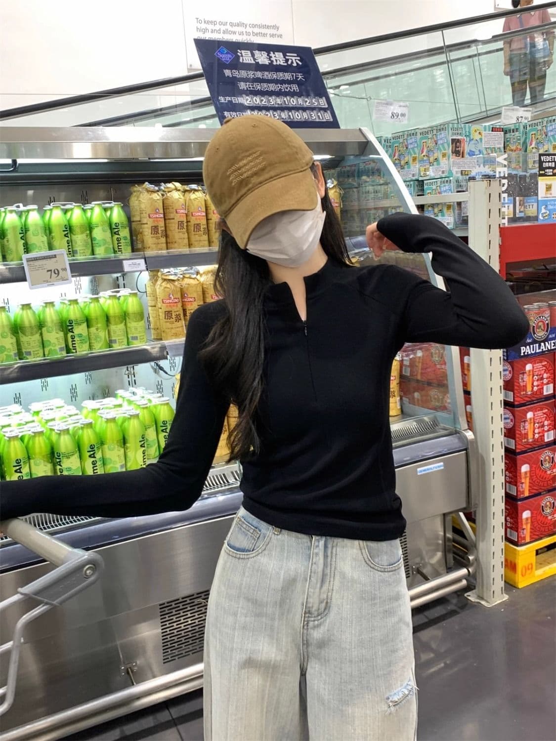 De 플러시 티셔츠 반하이넥 지퍼 맨위 디자인 센스 생선뼈 긴팔 인사이드 가져 가라. 핫걸 기본 셔츠 빅 사이즈 m-4xl 상세 이미지 25