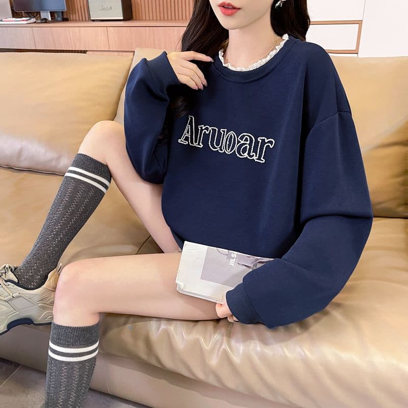 실사 2026 봄 가을 순수한 Mianhua 면 복합 우유 실크 레이스 조각 페이크 레이어드 재킷 얇은 스타일 후드티 여성 상세 이미지 17