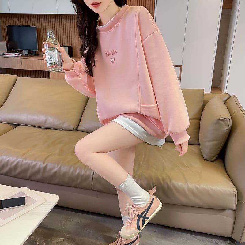 실사 2026 봄 가을 순수한 Mianhua 면 복합 우유 실크 페이크 레이어드 빅 사이즈 재킷 얇은 스타일 후드티 여성 상세 이미지 13