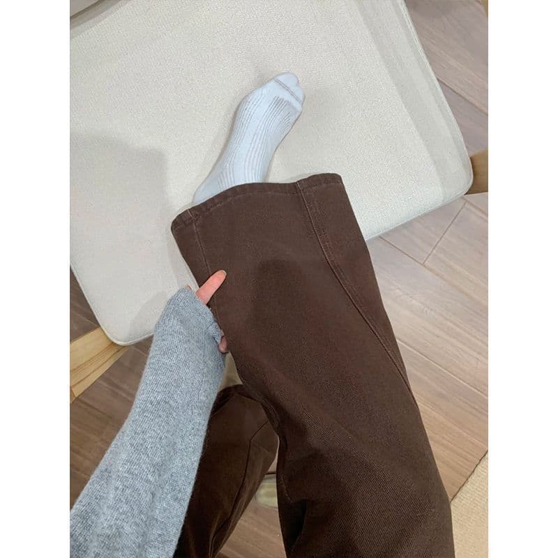 2026 가을 겨울철 아메리칸 레트로 핫걸 루즈핏 청바지 여성 스트레이트 디스플레이 슬림 거리 루즈핏 와이드 레그 팬츠 이미지 3