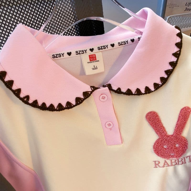 실사 2026 가을 의상 후아 면 복잡한 우유 실크 빅 사이즈 배색 패치워크 자수 POLO 칼라 얇은 스타일 후드티 여성 상세 이미지 23