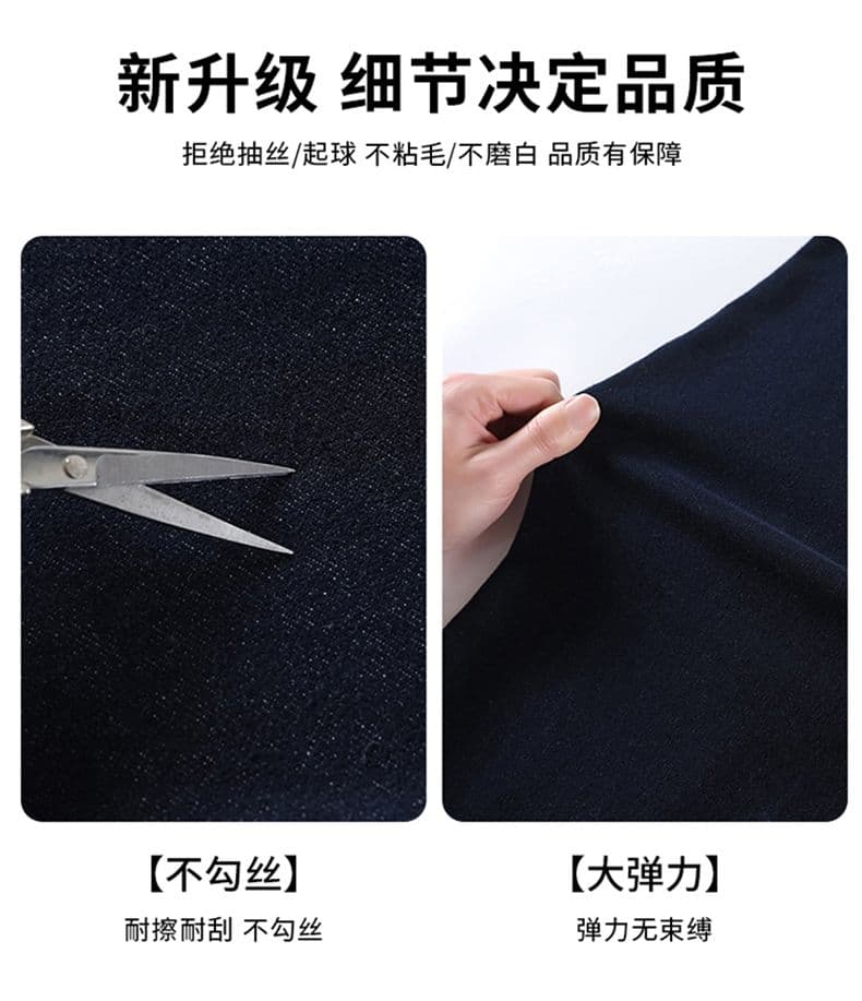아메리칸 이른 봄 새로운 단 닝 블루 캐주얼 넓은 다리 청바지 여성 상세 이미지 6