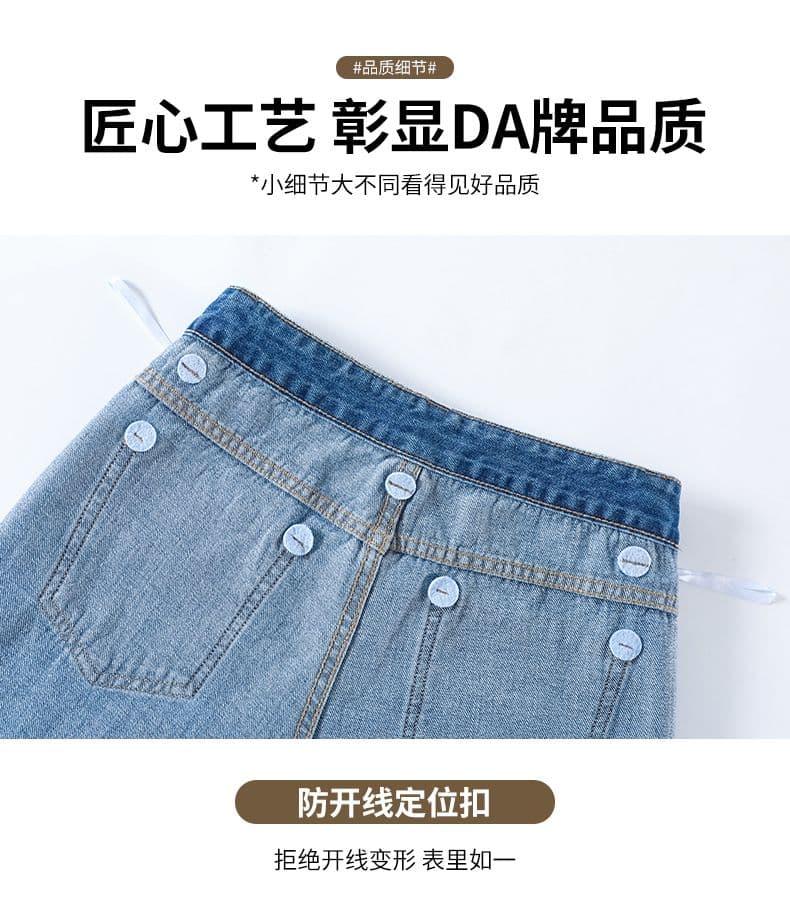 노스탤지어 이른 봄 새로운 캐주얼 넓은 다리 루즈핏 패션 청바지 여성 상세 이미지 13