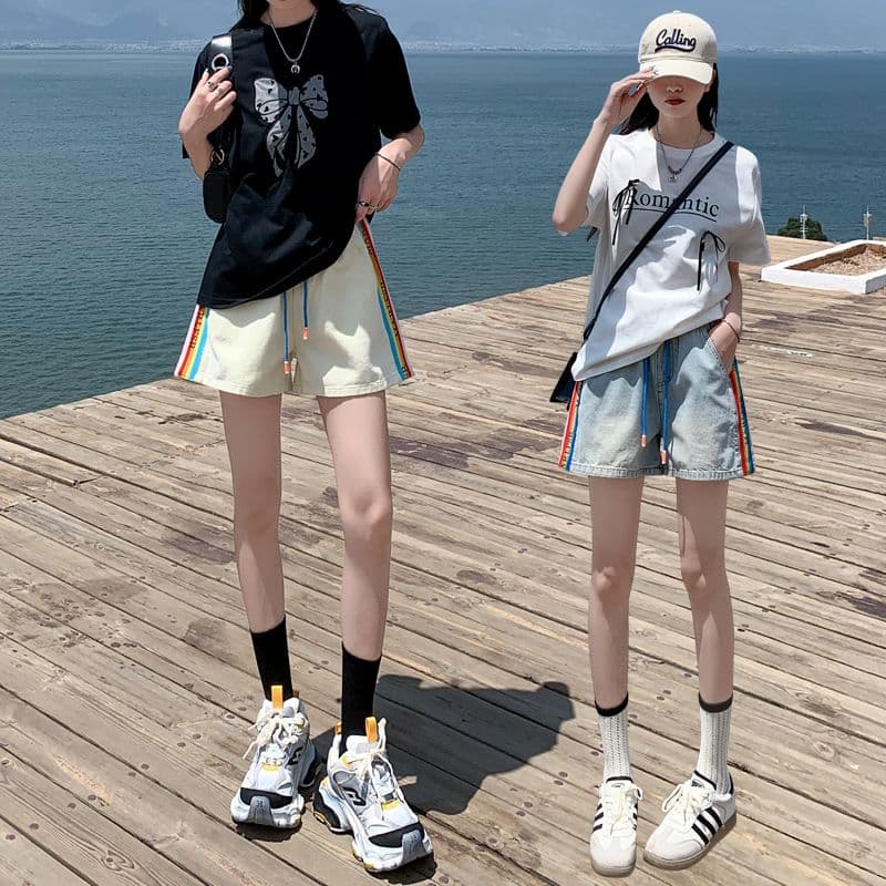 2026 봄 여름 새로운 여성 의류 데님 허리밴드 반바지 청바지 여성 이미지 3